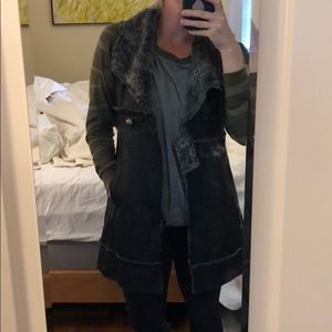 Faux fur and suede vest
